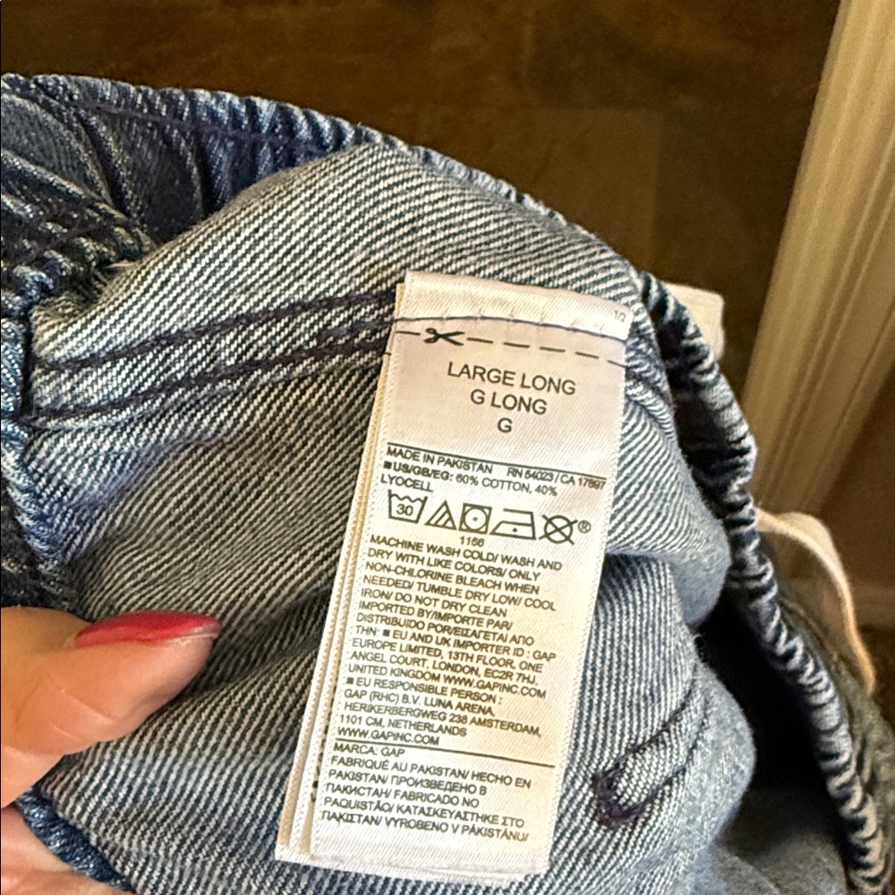 GAP Barrel Jeans with drawstring Size 16 Long - Picture 4 of 4